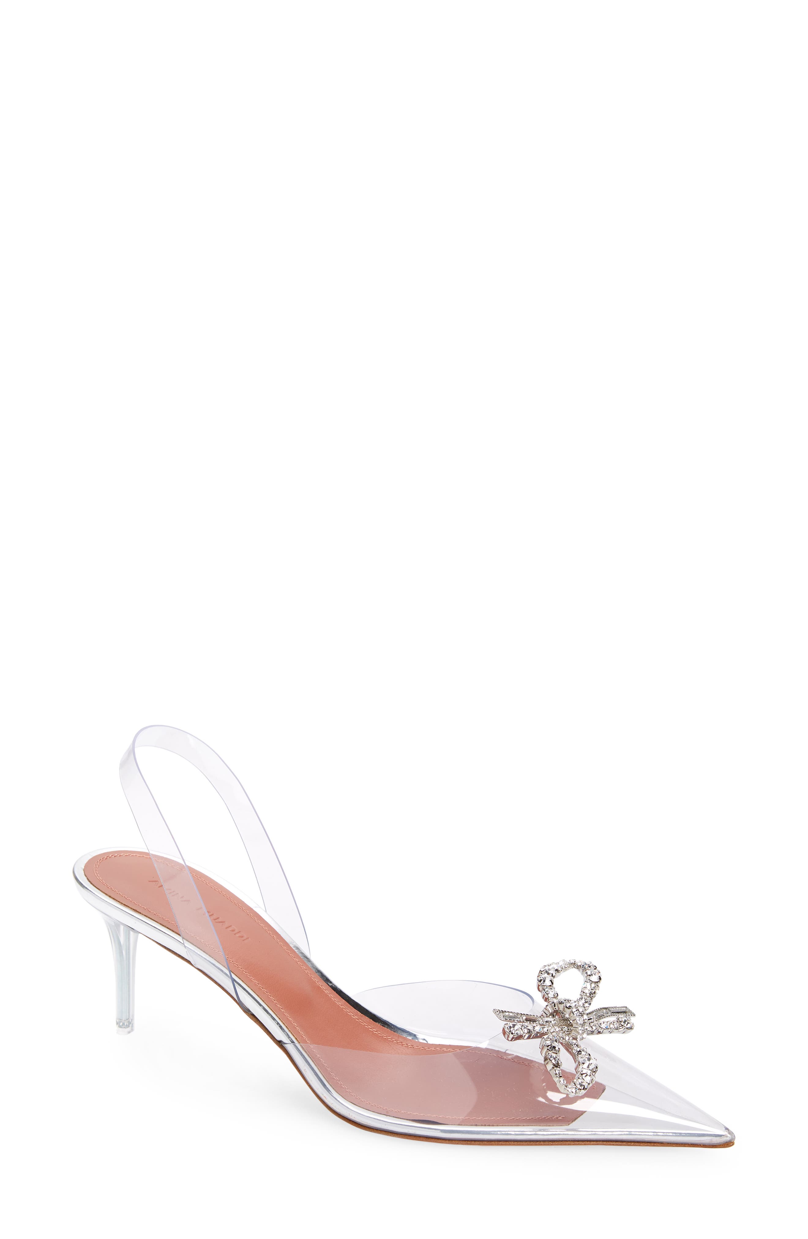 Amina Muaddi Rosie Glass Pointed Toe Slingback Pump, Main, color, 