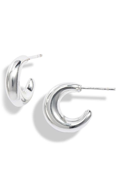 Puff Small Curved Hoop Earrings