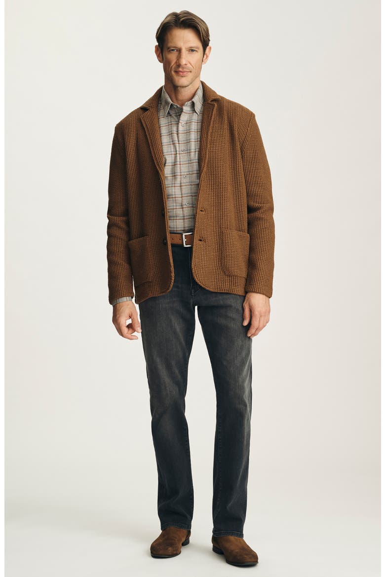 Birch Waffle Knit Sweater Blazer, Alternate, color, TERRA COTTA