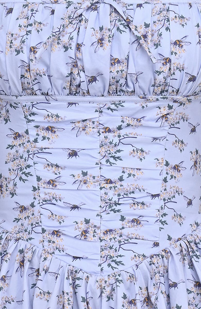 HOUSE OF CB Ophelia Floral Fit & Flare Cocktail Minidress, Alternate, color, Bee Floral Blue