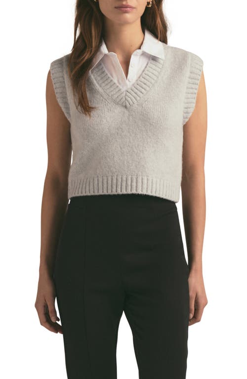 Favorite Daughter The Leigh Collar Sweater Vest In Light Grey