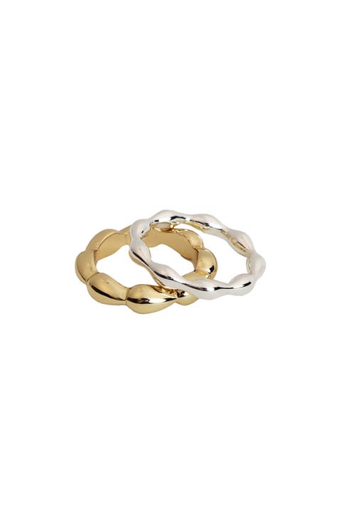 Set of 2 Scallop Stacking Rings
