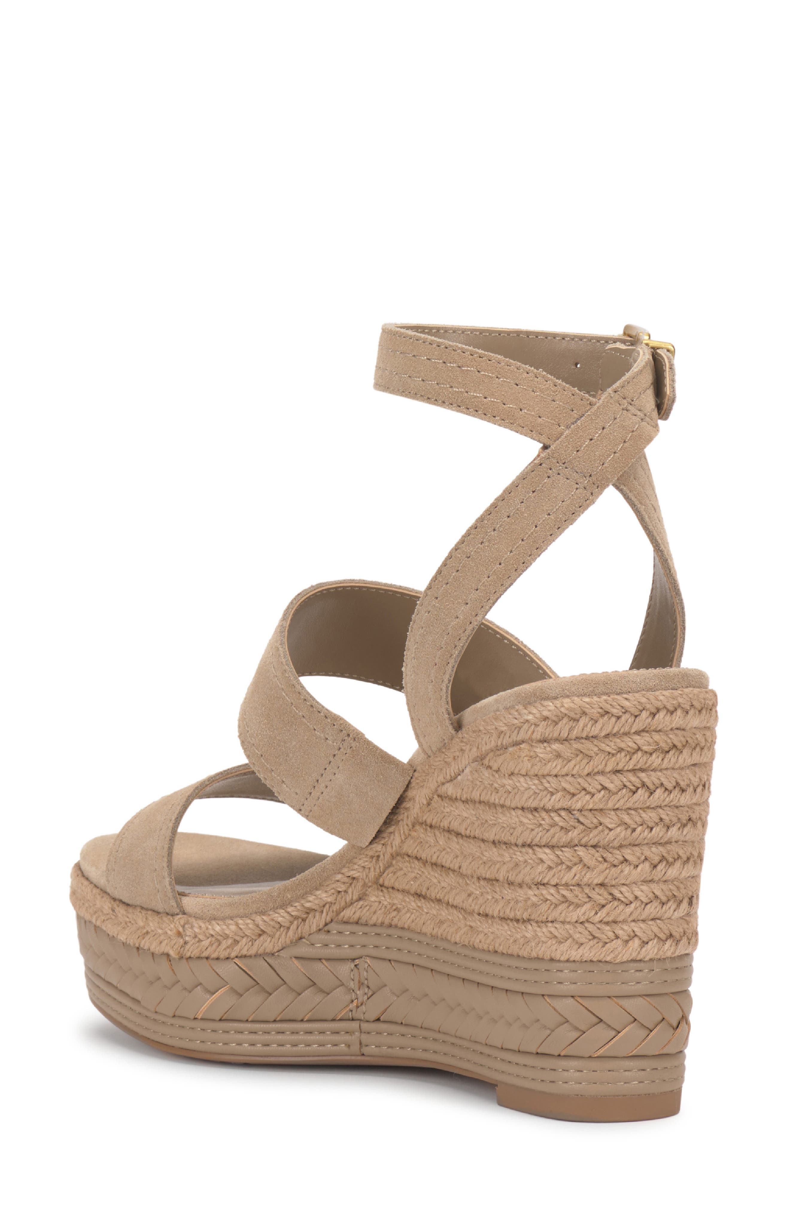 Vince Camuto Esmia Ankle Strap Platform Wedge Sandal, Alternate, color, Tortilla