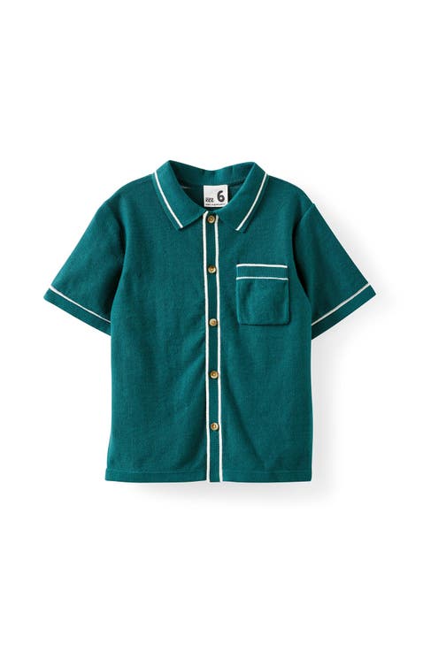 Kid's Knitted Short Sleeve Shirt