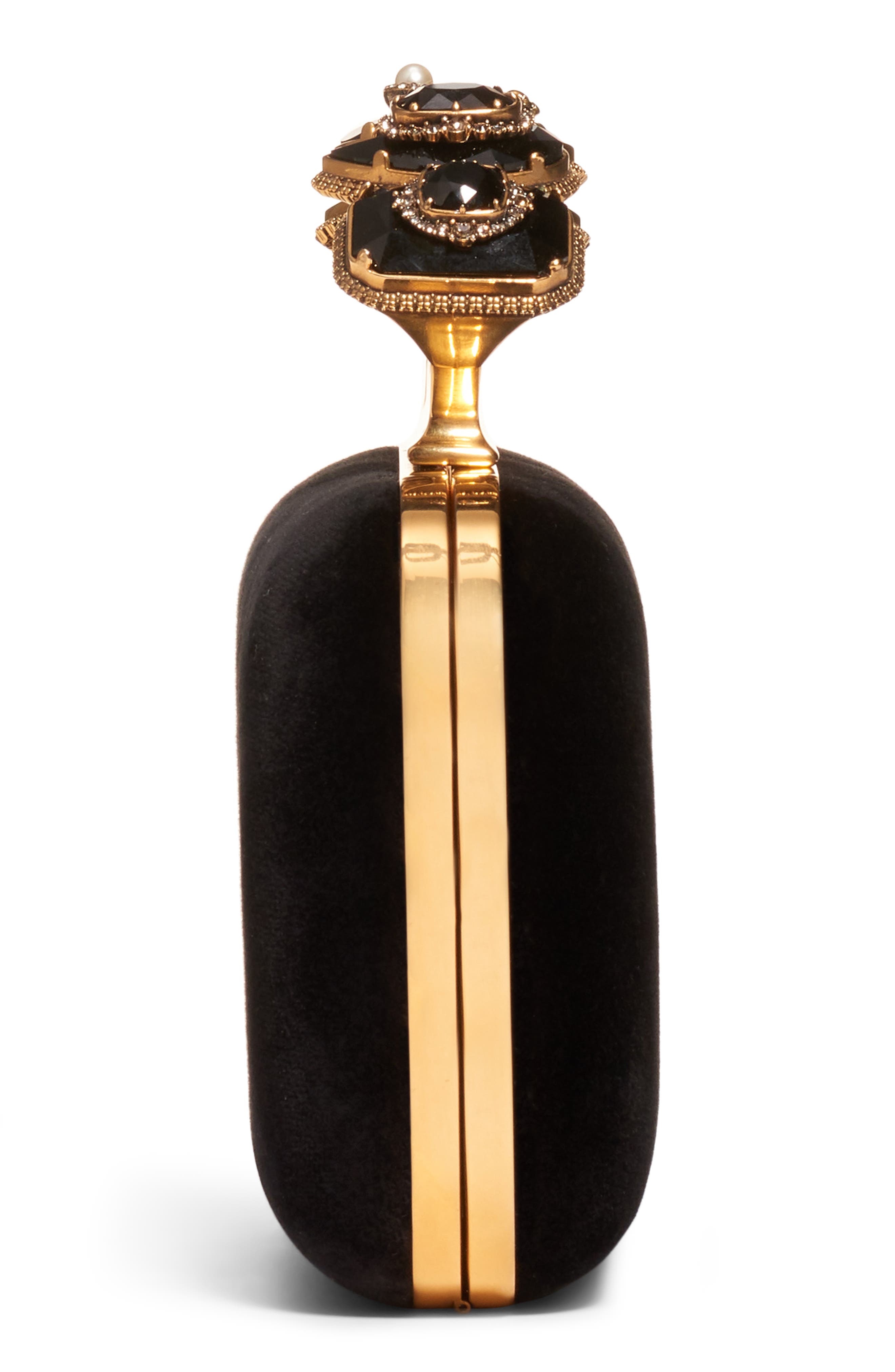 McQueen Alexander McQueen Knuckle Leather Box Clutch, Alternate, color, 