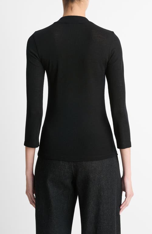 Vince Crewneck Wool Top In Black