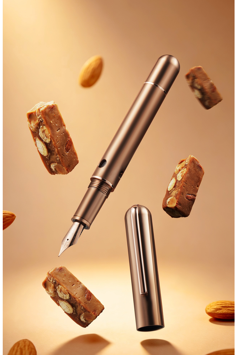 Nautilus Ti Toffee Titanium Fountain Pen, Main, color, Toffee Double Broad
