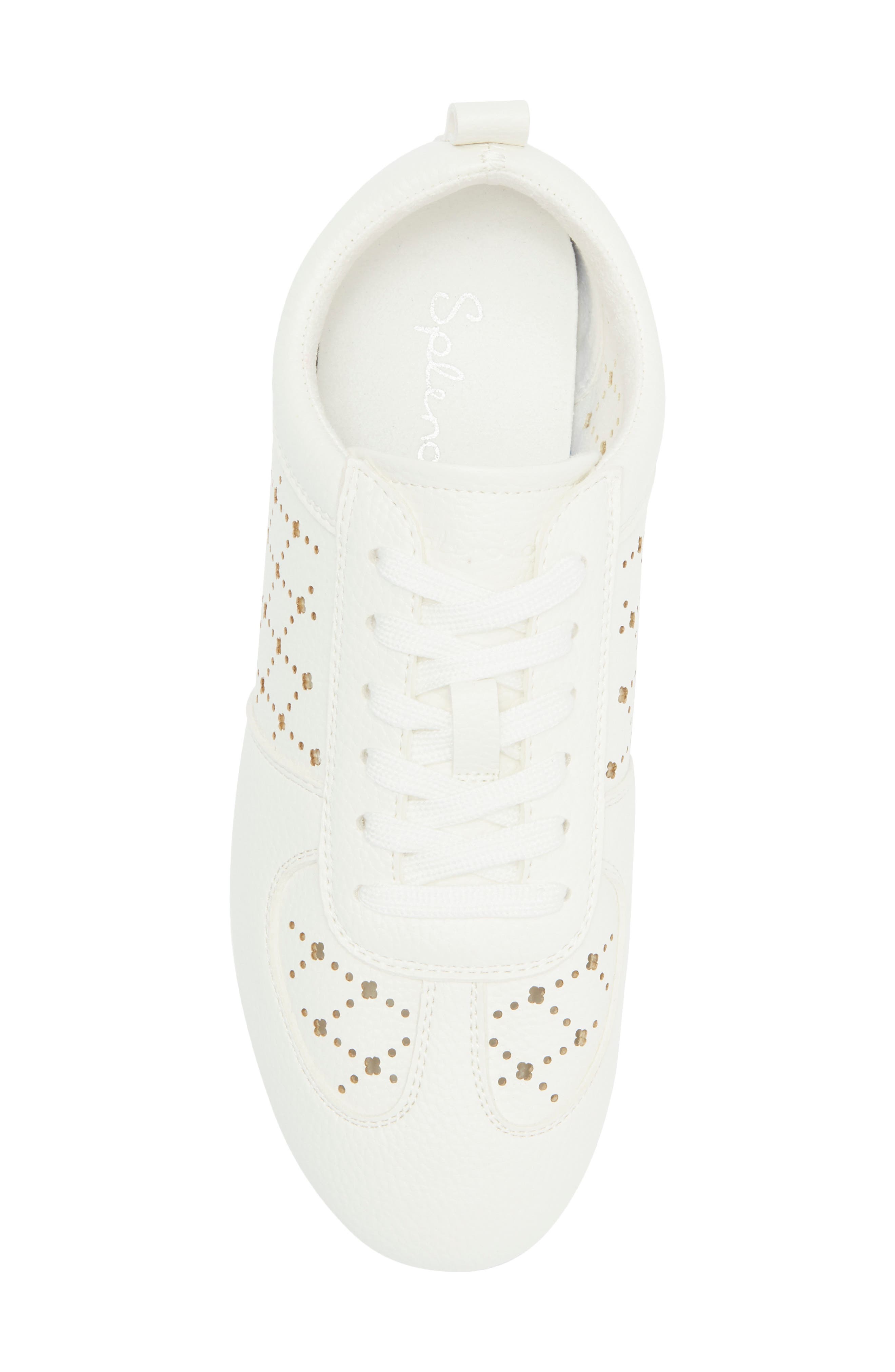 Splendid Julian Laser-Cut Sneaker, Alternate, color, White Sand