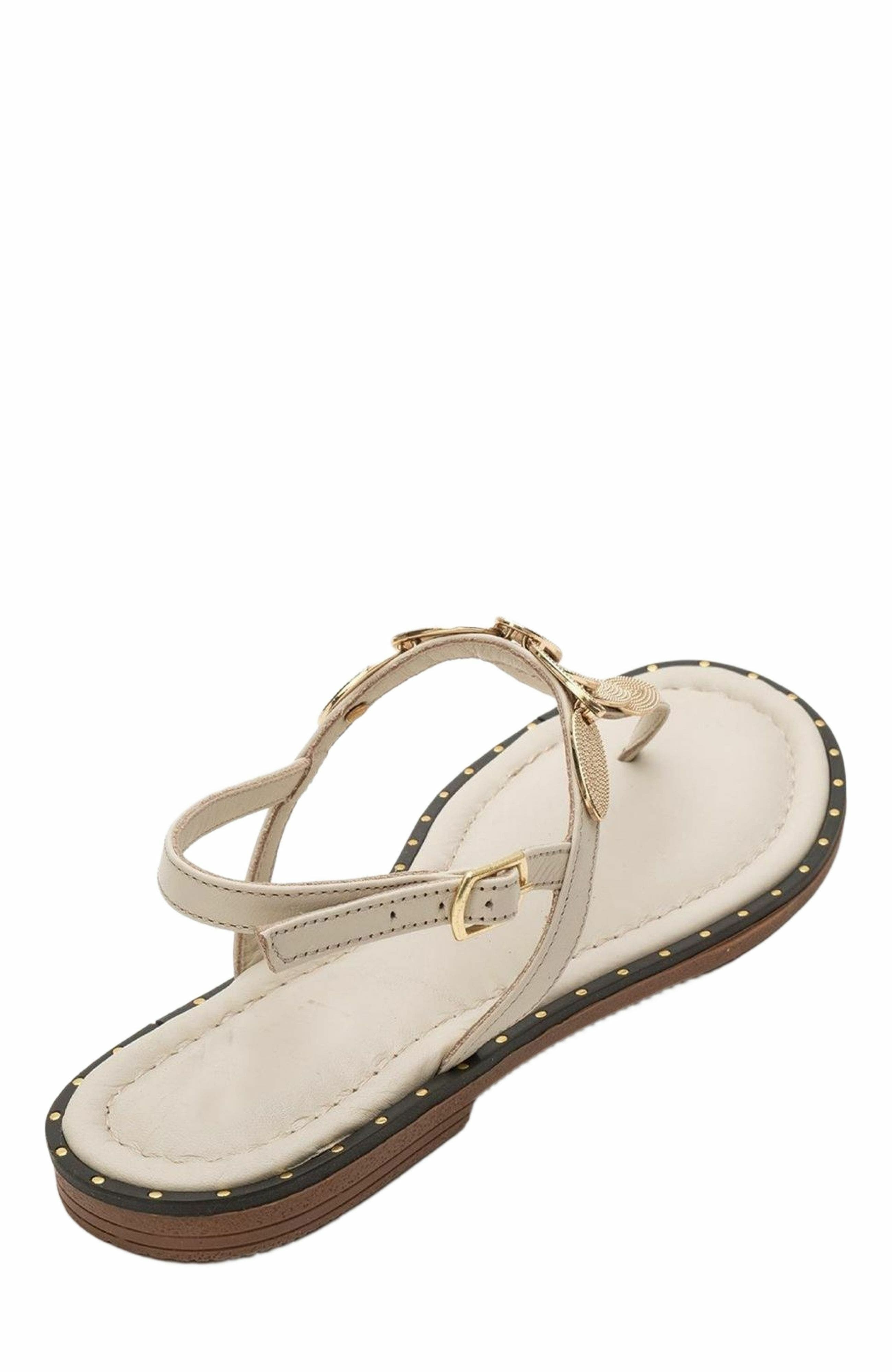 Marea Leather Flat Sandal, Alternate, color, Beige Leather
