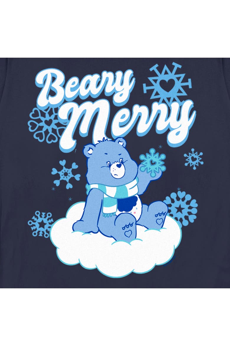 Women's Christmas Grumpy Bear Beary Merry Short Sleeve Graphic T-Shirt, Alternate, color, Navy Blue