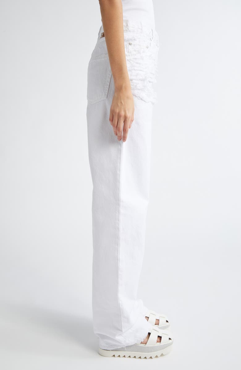 Stella McCartney Destroyed Straight Leg Jeans, Alternate, color, White