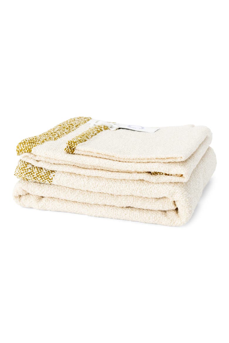 Textured Bouclé Towel, Main, color, NATURAL & BRASS