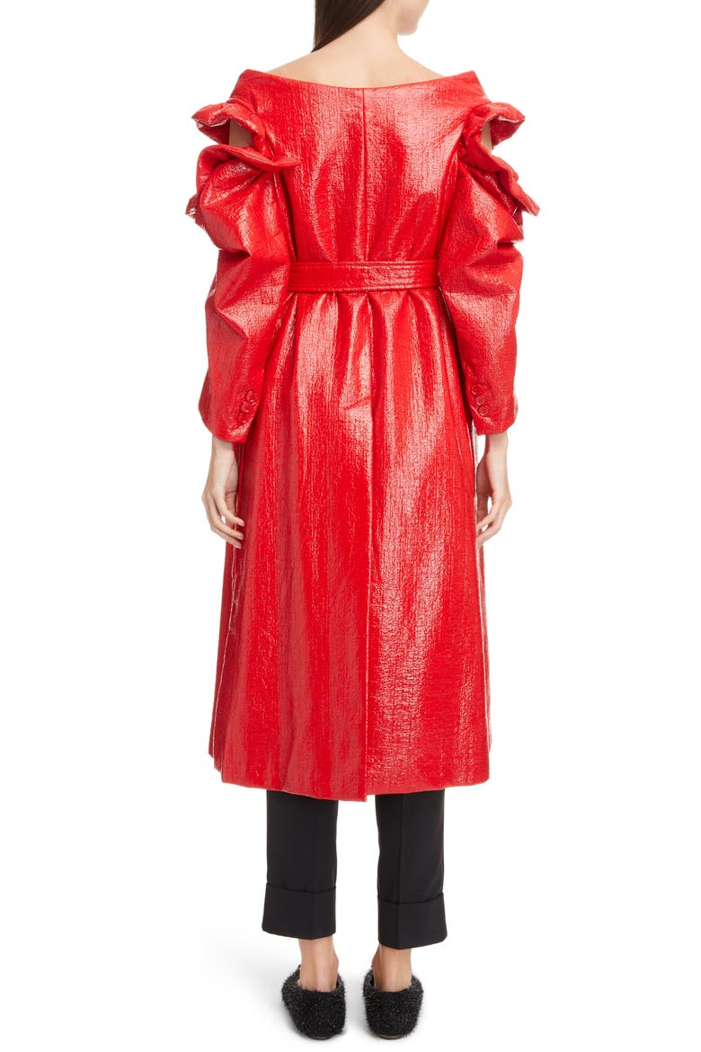Laminated Tweed Coat, Alternate, color, RED
