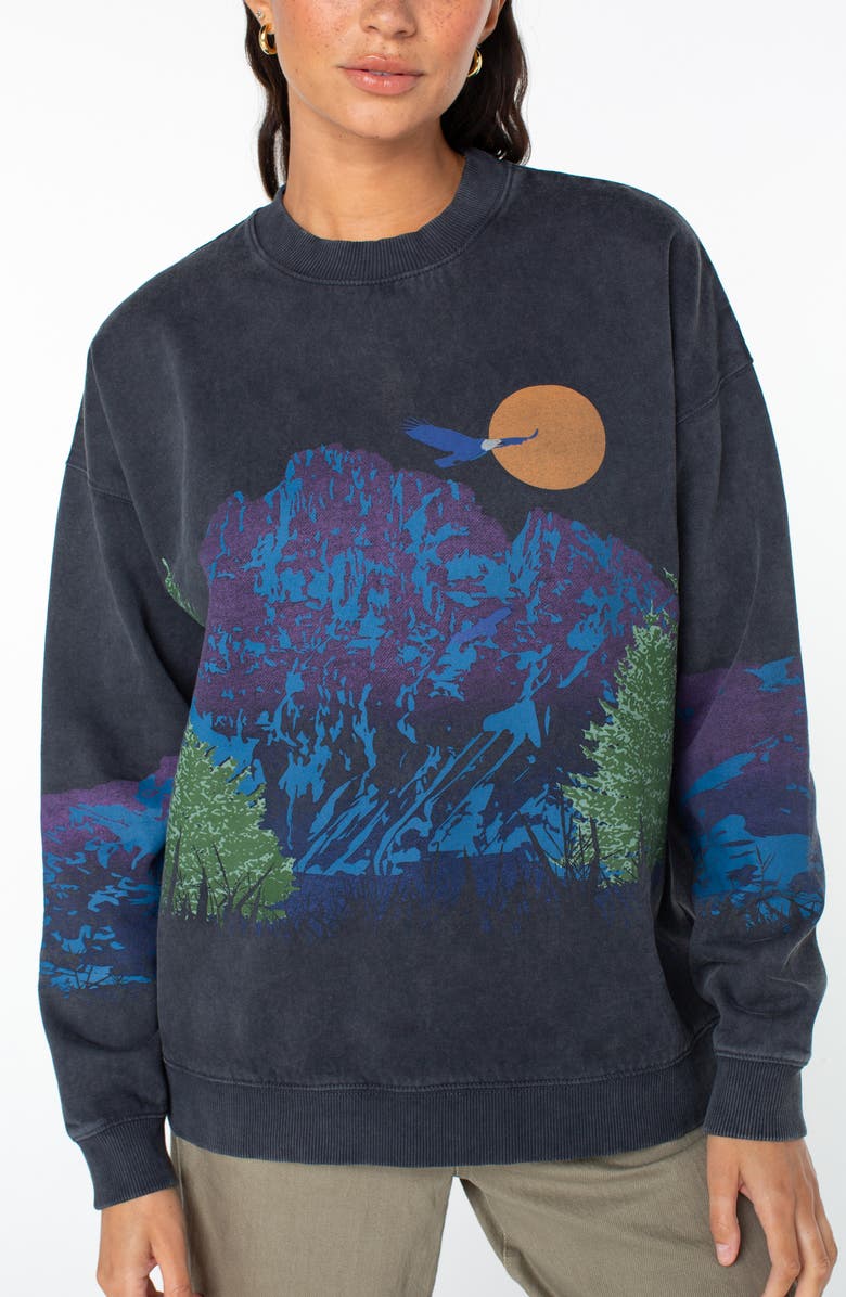 Roxy Line-Up Oversize Graphic Sweatshirt, Alternate, color, Phantom