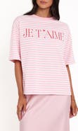 Petal & Pup Marly Oversize Je T'aime Stripe T-Shirt