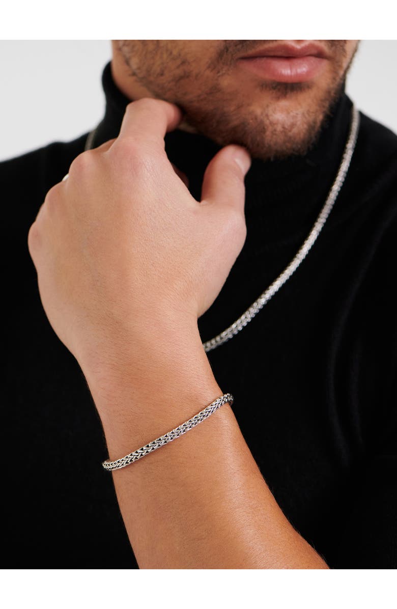 DEVATA Sterling Silver 4mm Dragon Bone Chain Bracelet, Alternate, color, Silver