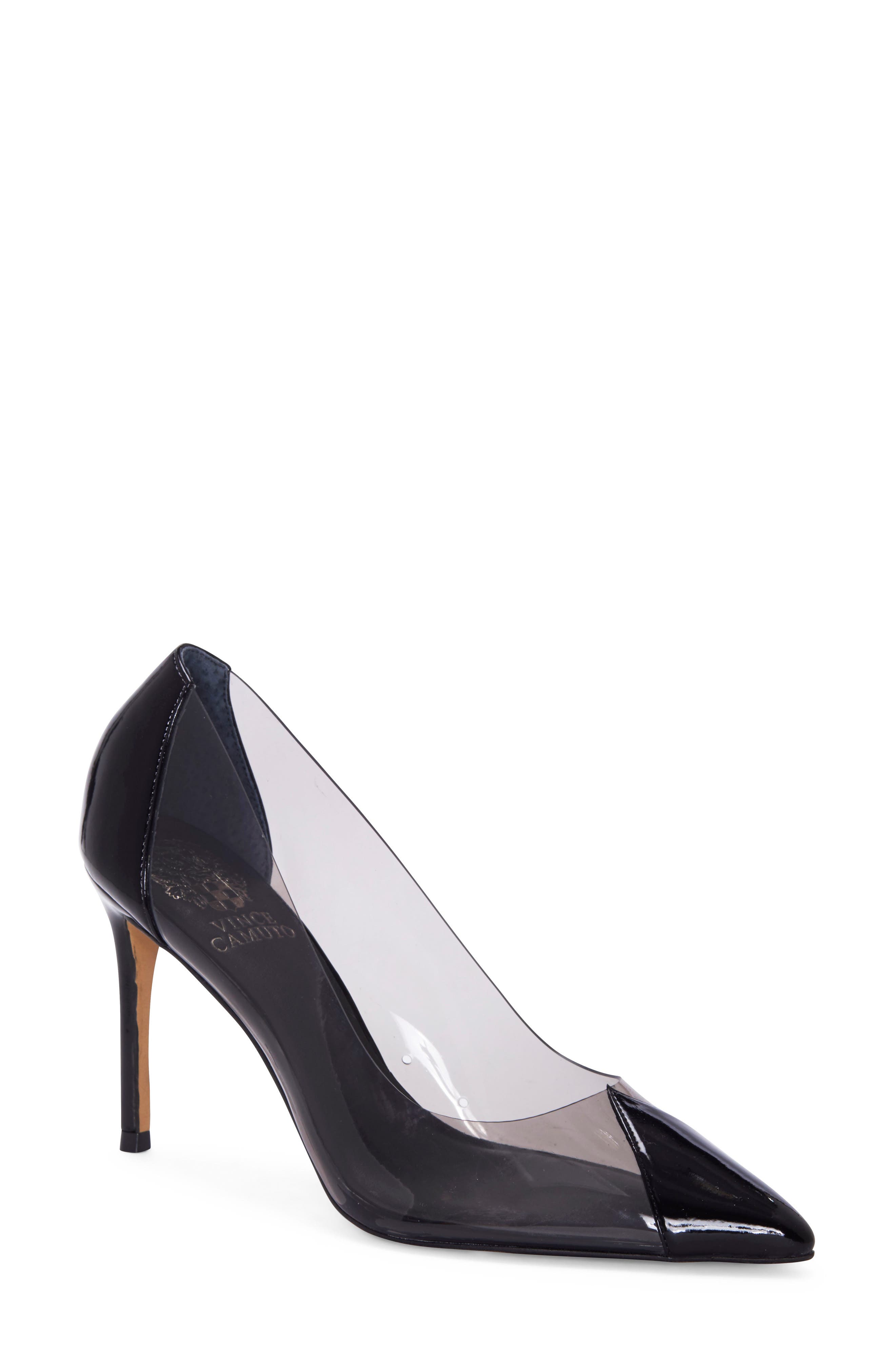 Poised Cap Toe Clear Pump, Main, color, SMOKE BLACK