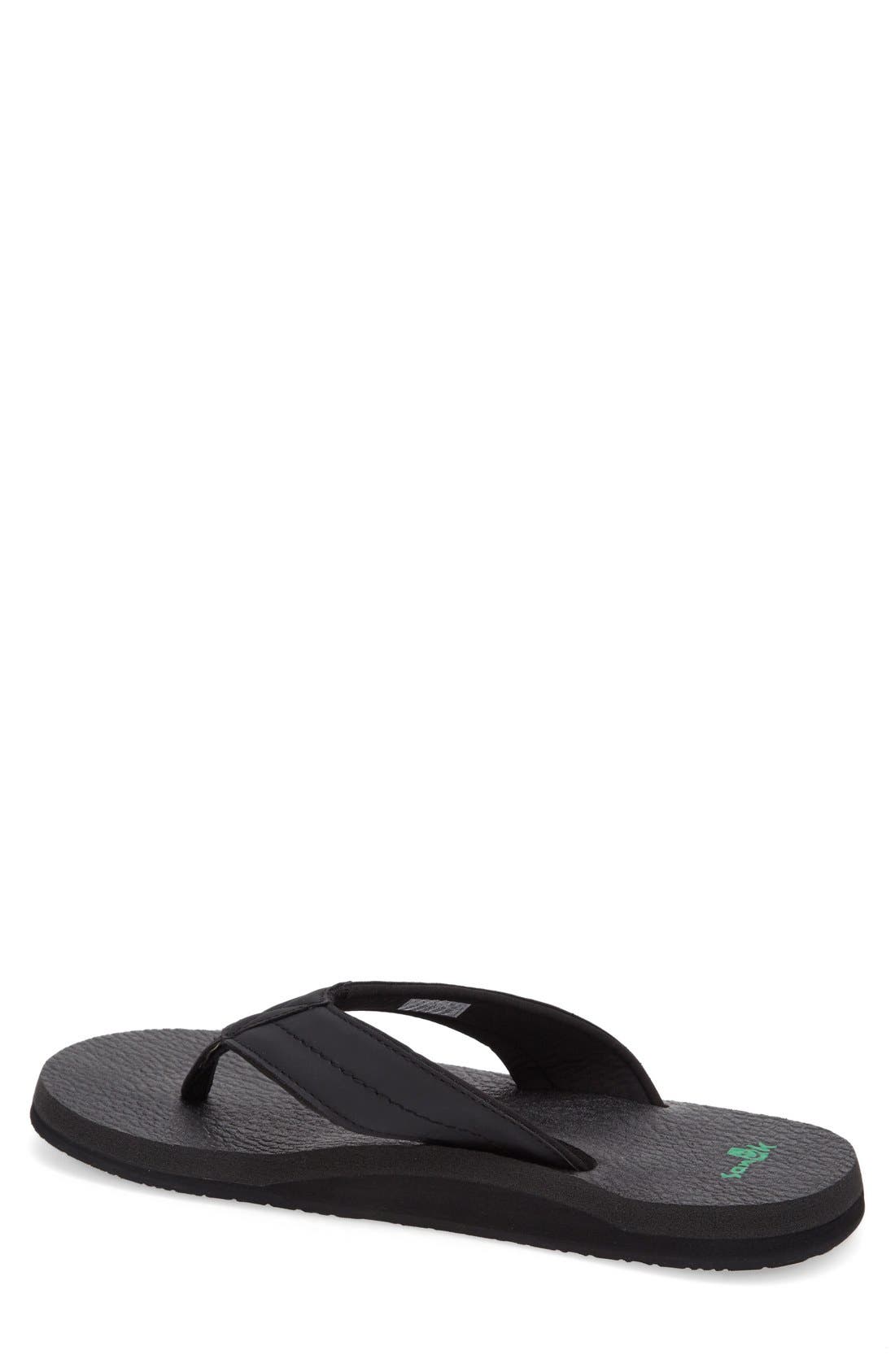 Sanuk 'Beer Cozy 2' Flip Flop, Alternate, color, Black