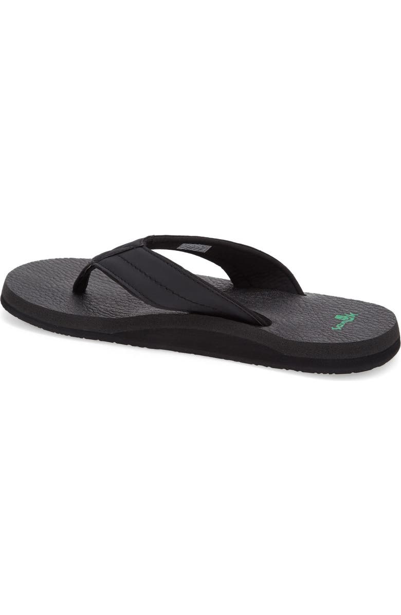 Sanuk 'Beer Cozy 2' Flip Flop, Alternate, color, Black