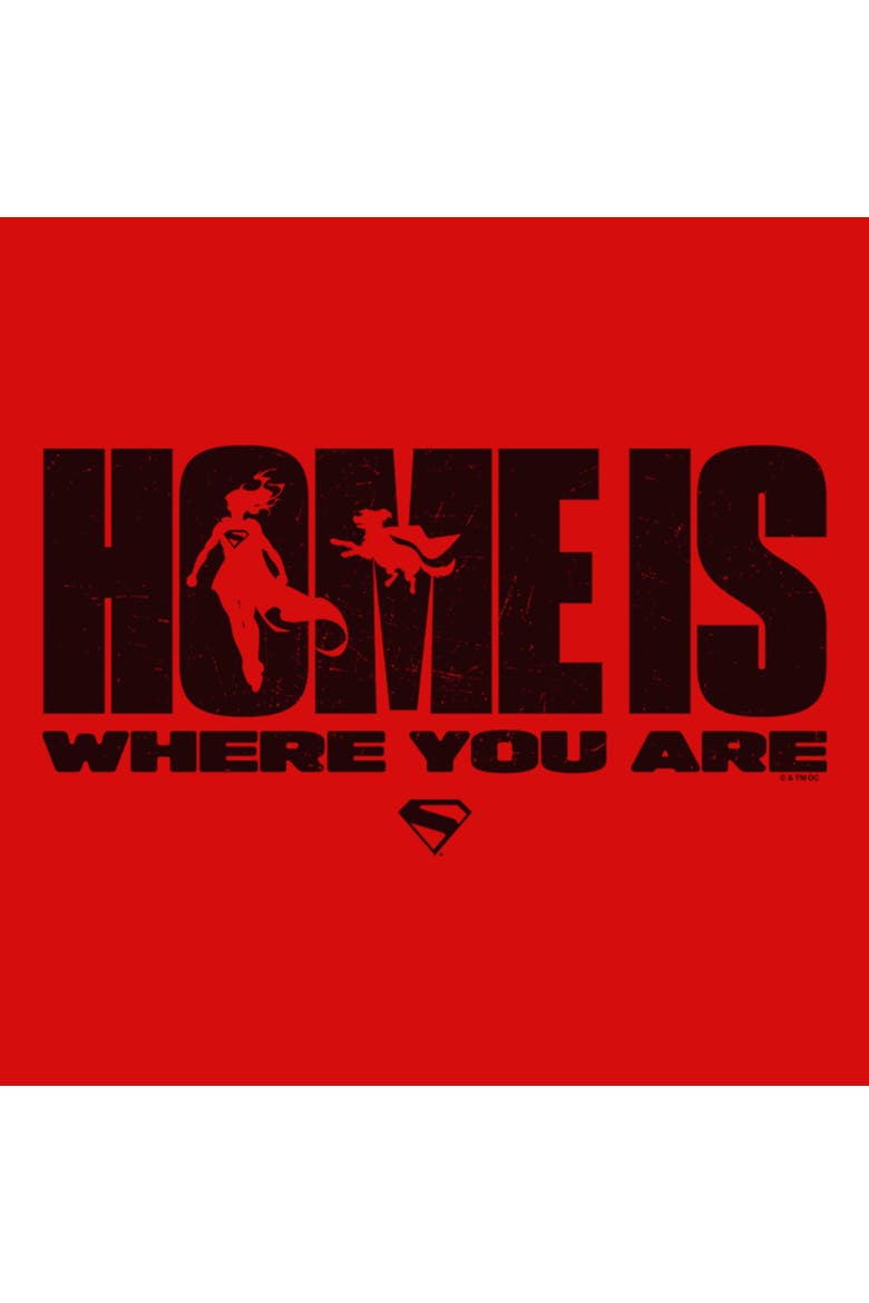 Girls Supergirl Home Is Where You Are T Shirt, Alternate, color, Red
