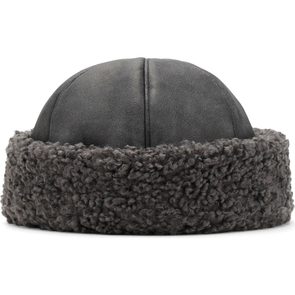 Mango Teen Faux Shearling Cuffed Hat In Brown