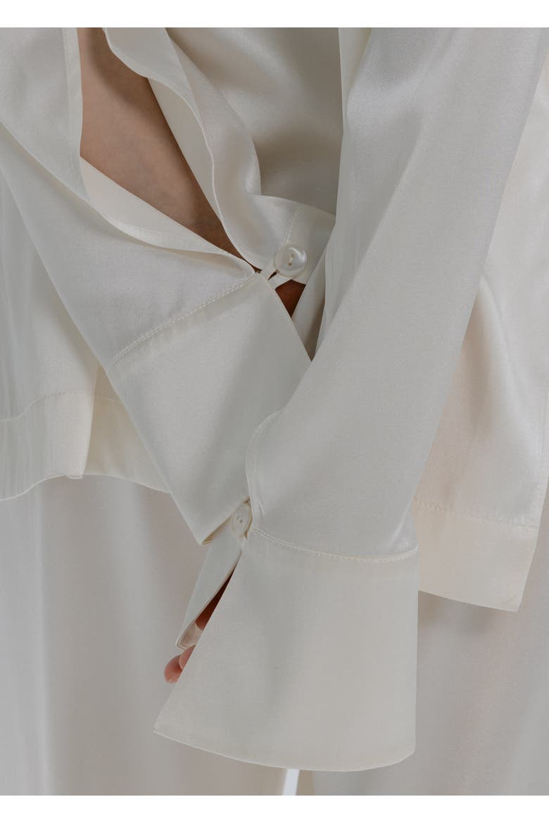 Silk Button Up Shirt, Alternate, color, Milk White