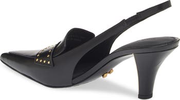 Paris Stud Slingback Pointed Toe Pump