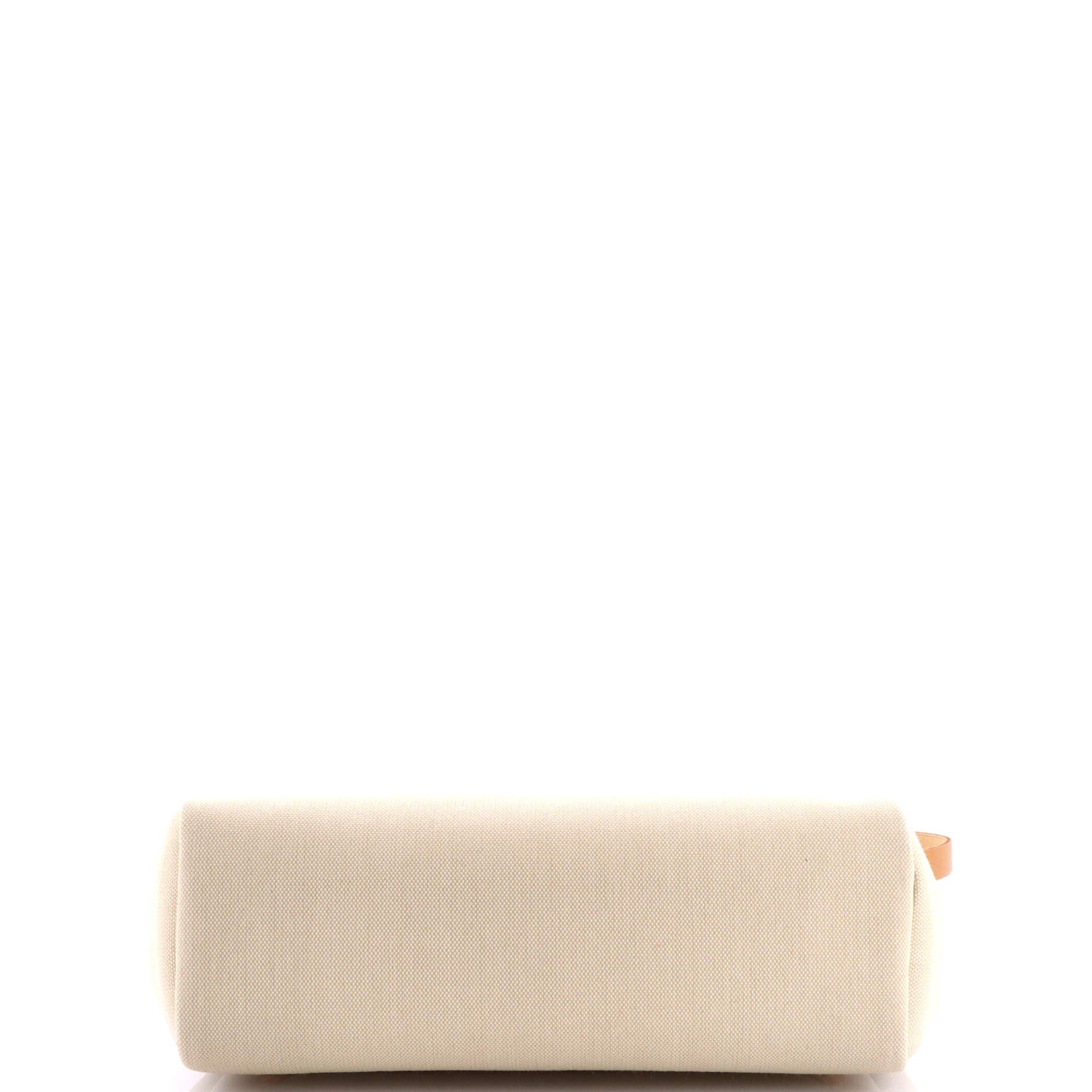 Pre-Owned Hermes Herbag Zip Leather and Toile 31, Alternate, color, Beton