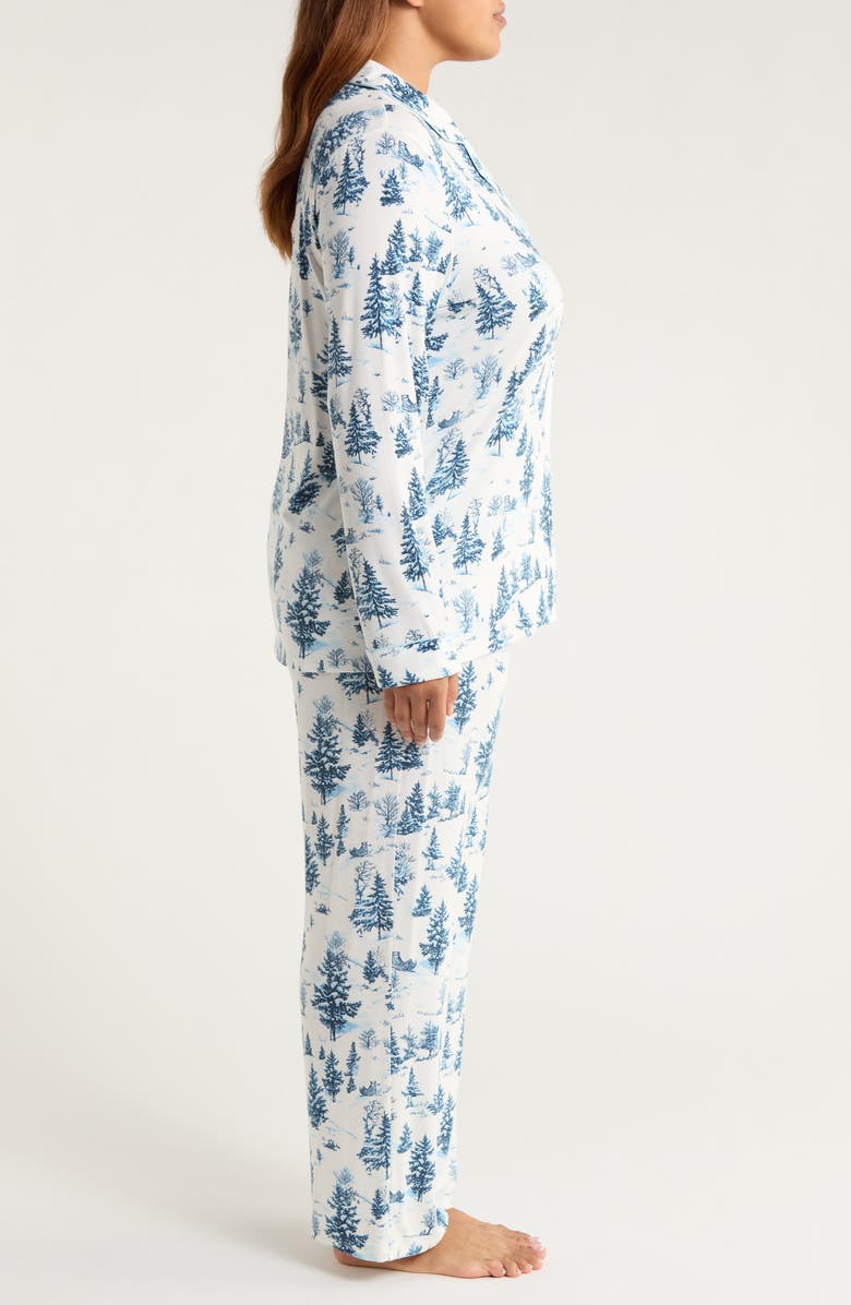 Nordstrom Moonlight Eco Knit Pajamas, Alternate, color, Ivory- Blue Spruce Toile