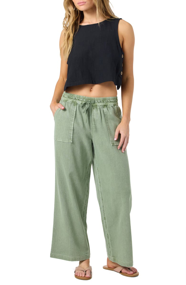 O'Neill Sevie 2 Drawstring Cotton Twill Pants, Alternate, color, Sea Spray