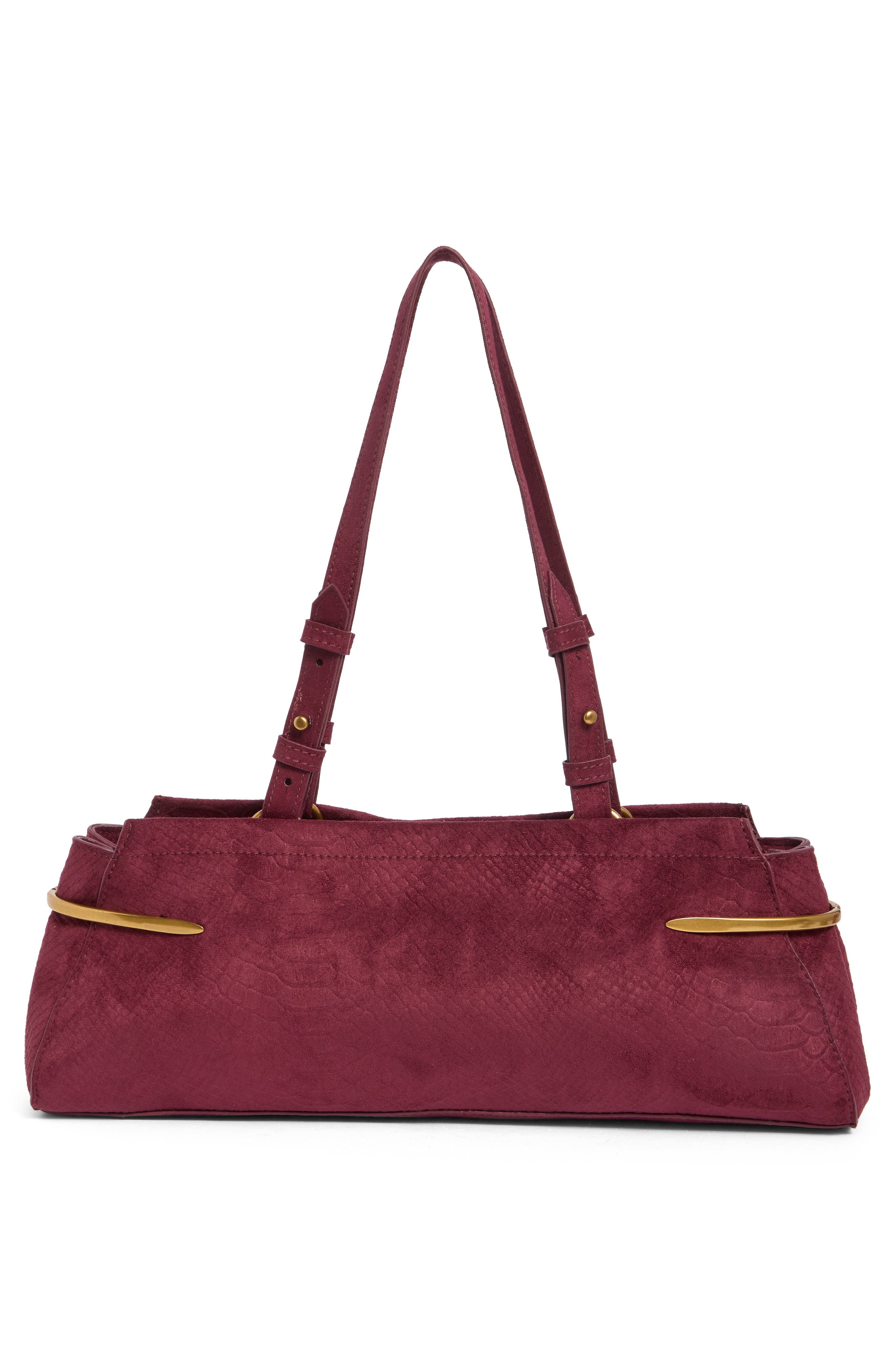 Bcolby Croc Embossed Faux Suede Shoulder Bag, Alternate, color, BLOODSTONE CROCO EMBOSS SUEDE