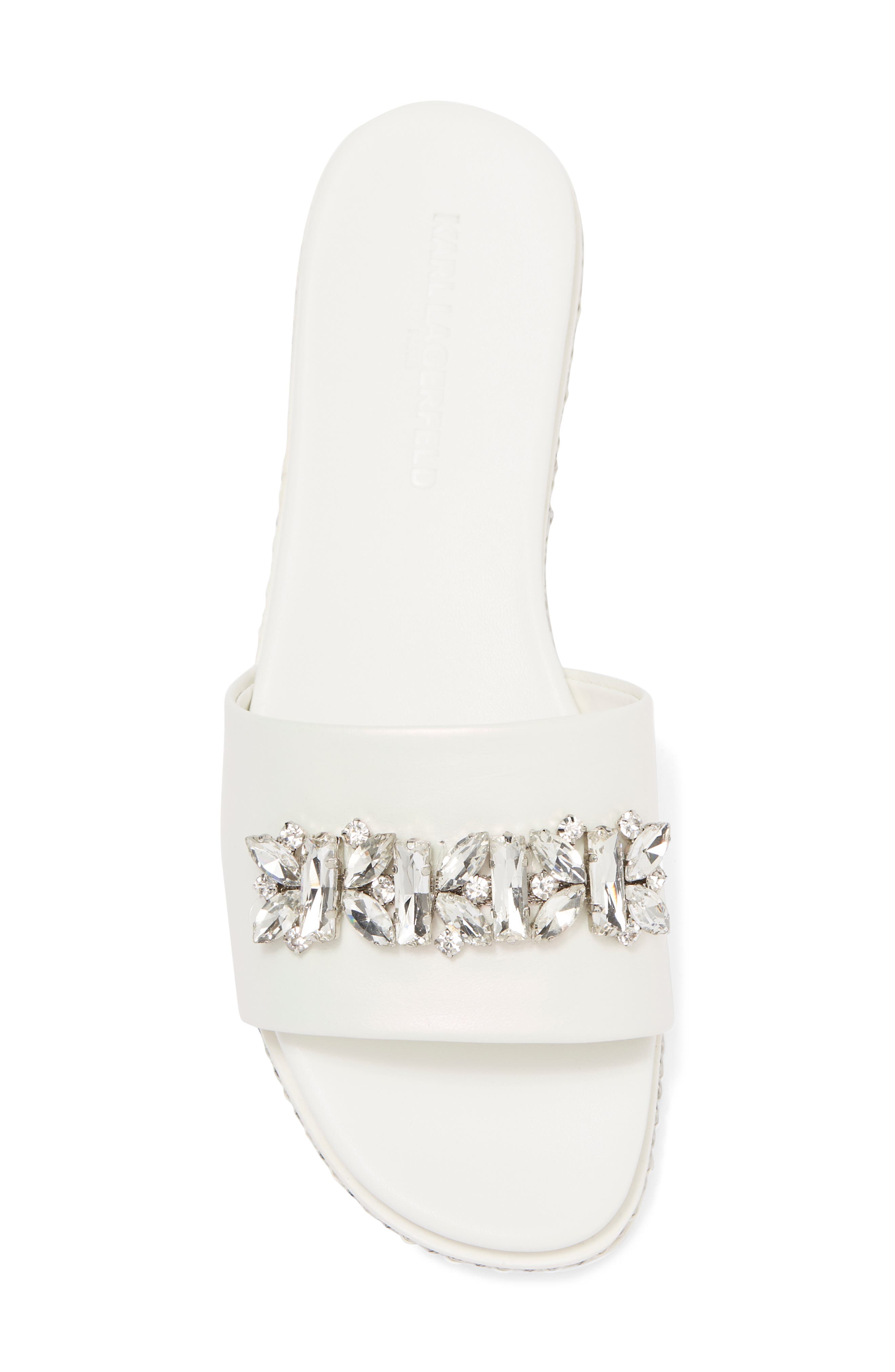 KARL LAGERFELD PARIS Bijou Crystal Slide Sandal, Alternate, color, 