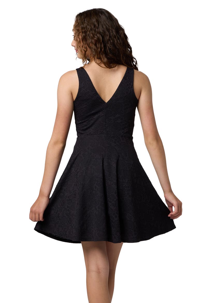 Textured Skater Dress, Alternate, color, Black