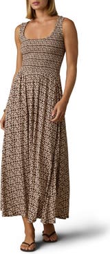Faherty Sophia Smocked Sleeveless Dress
