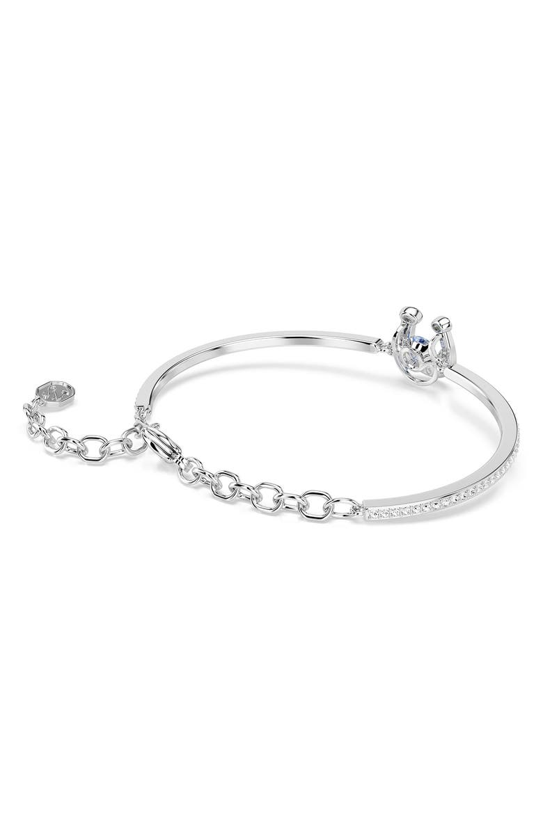 Swarovski Symbolica Swarovski Dancing Crystal Horseshoe Bangle Bracelet, Alternate, color, 