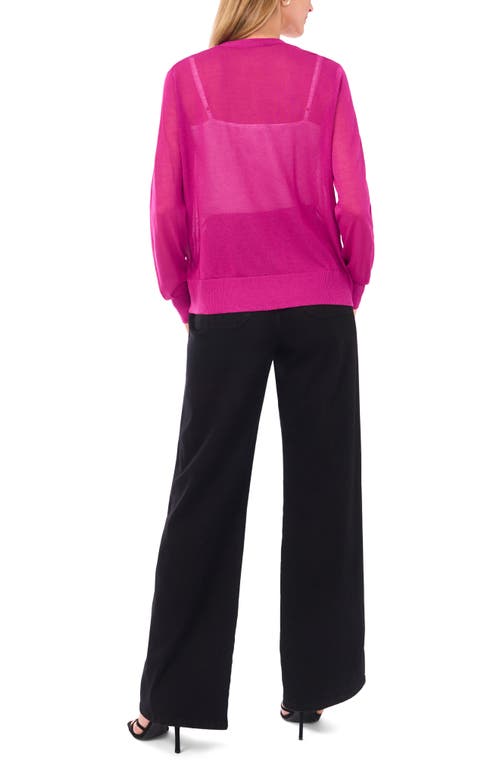 Vince Camuto Tissue Knit Cardigan In Animal Print