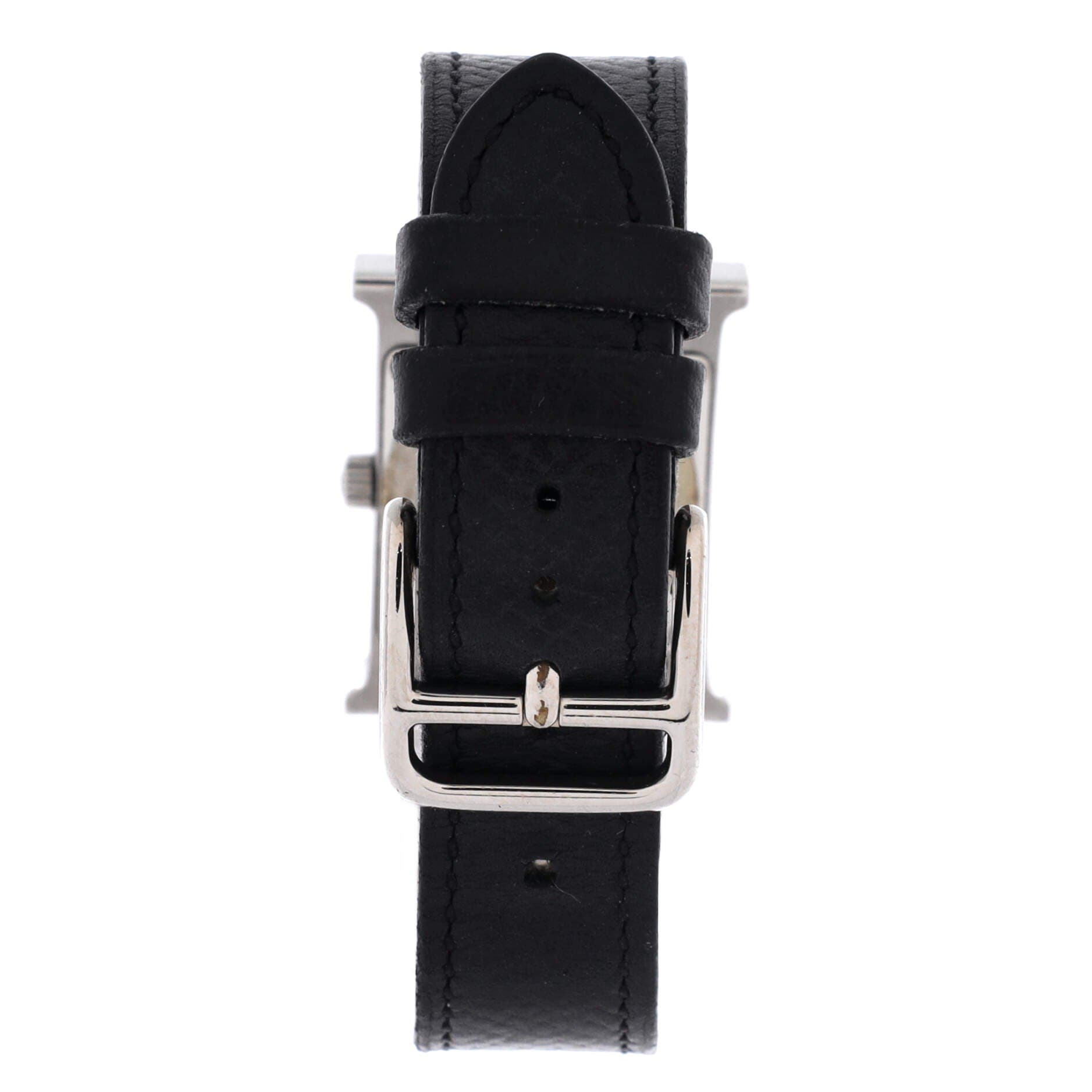 Heure H Quartz Watch Stainless Steel and Leather 21, Alternate, color, Black