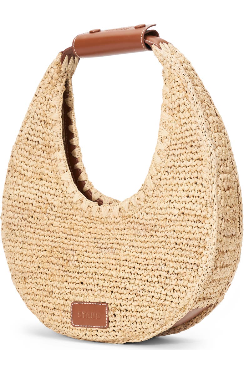 STAUD Moon Raffia Tote, Alternate, color, Natural/ Tan