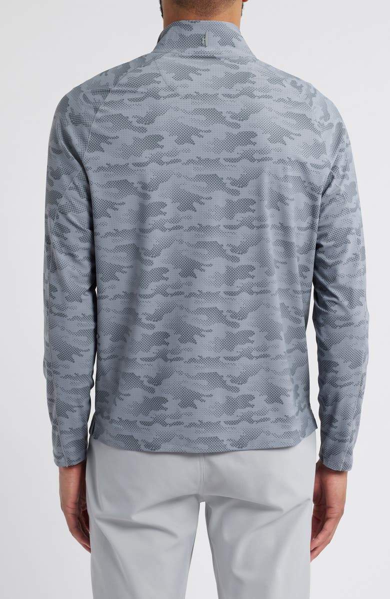 johnnie-O Talbert Waffle Camo Print Quarter Zip Pullover, Alternate, color, Thunder
