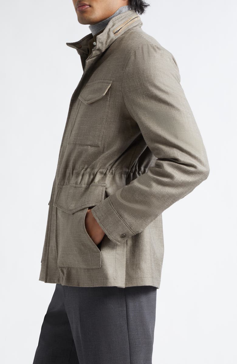 J. Mueser Water Resistant Virgin Wool, Silk & Linen Field Jacket, Alternate, color, Taupe