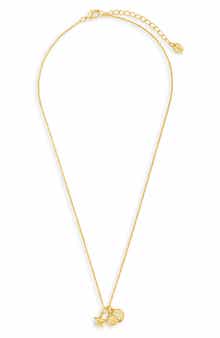 Sterling Forever 14K Gold Plated Sterling Silver Sun Star and Moon Charm Necklace