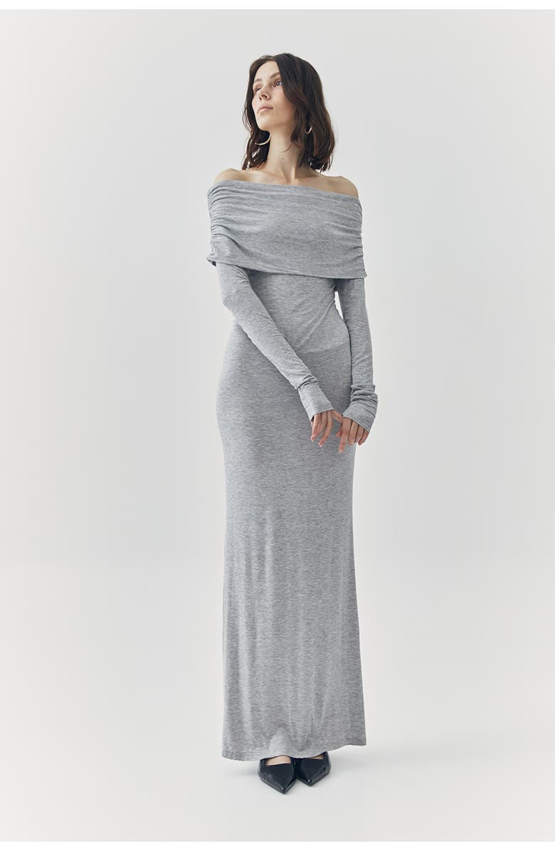 ATS Esme Off Shoulder Maxi Dress, Alternate, color, Grey