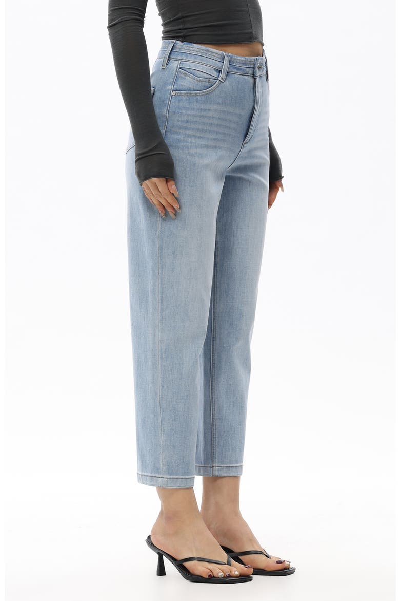 Ultra High Waist Crop Slim Straight Leg Jeans, Alternate, color, LIGHT BLUE