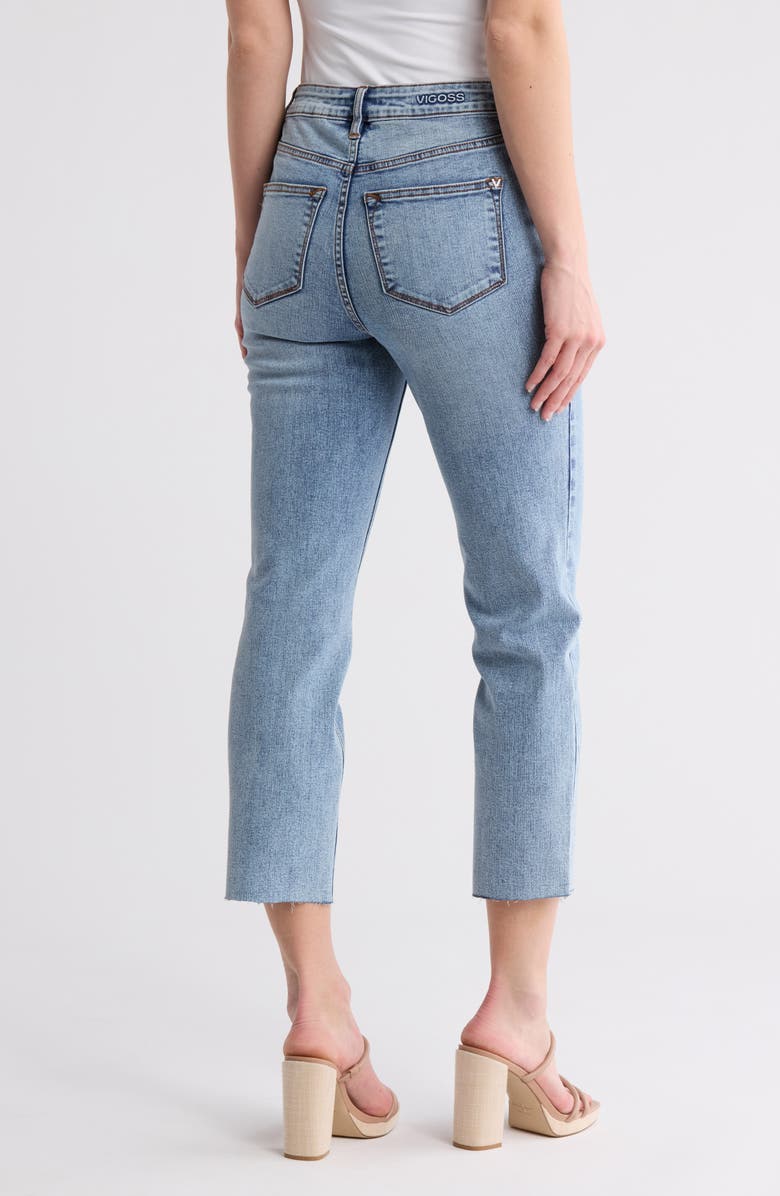Vigoss Stevie Raw Hem Crop Straight Leg Jeans, Alternate, color, 