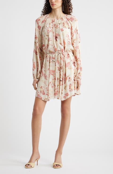 Floral Print Long Sleeve Minidress