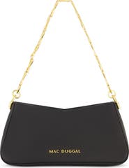 Mac Duggal Nappa Leather Gold Strap Shoulder Bag