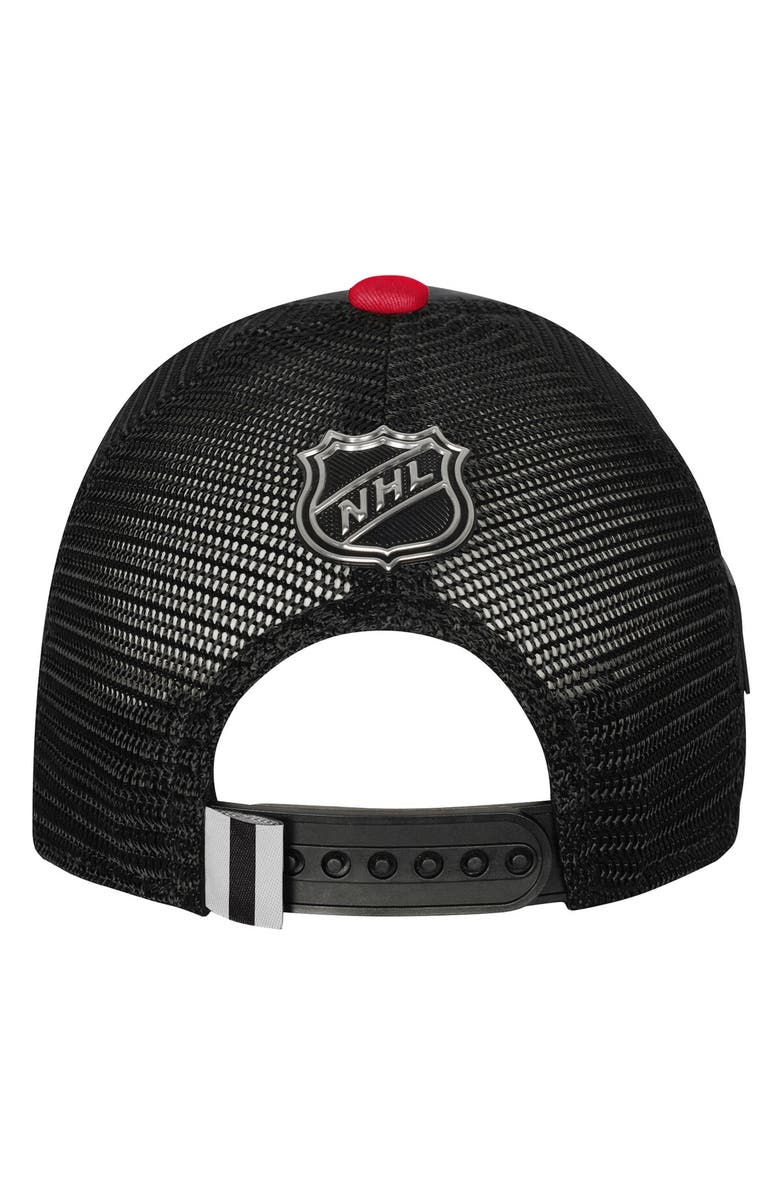 FANATICS Youth Fanatics Red New Jersey Devils 2024 NHL Draft On Stage Trucker Adjustable Hat, Alternate, color, Black