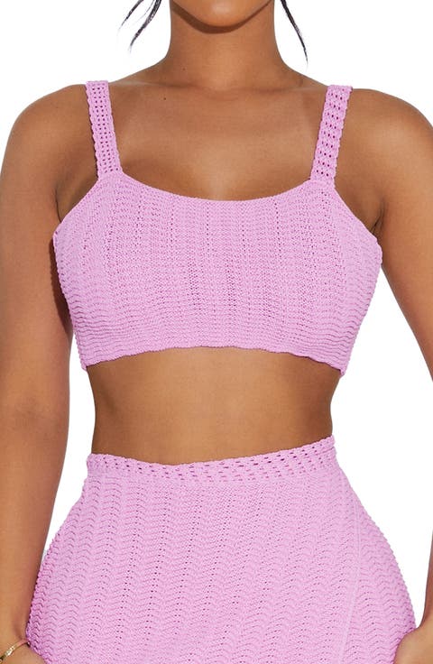 Back Tie Crochet Crop Tank