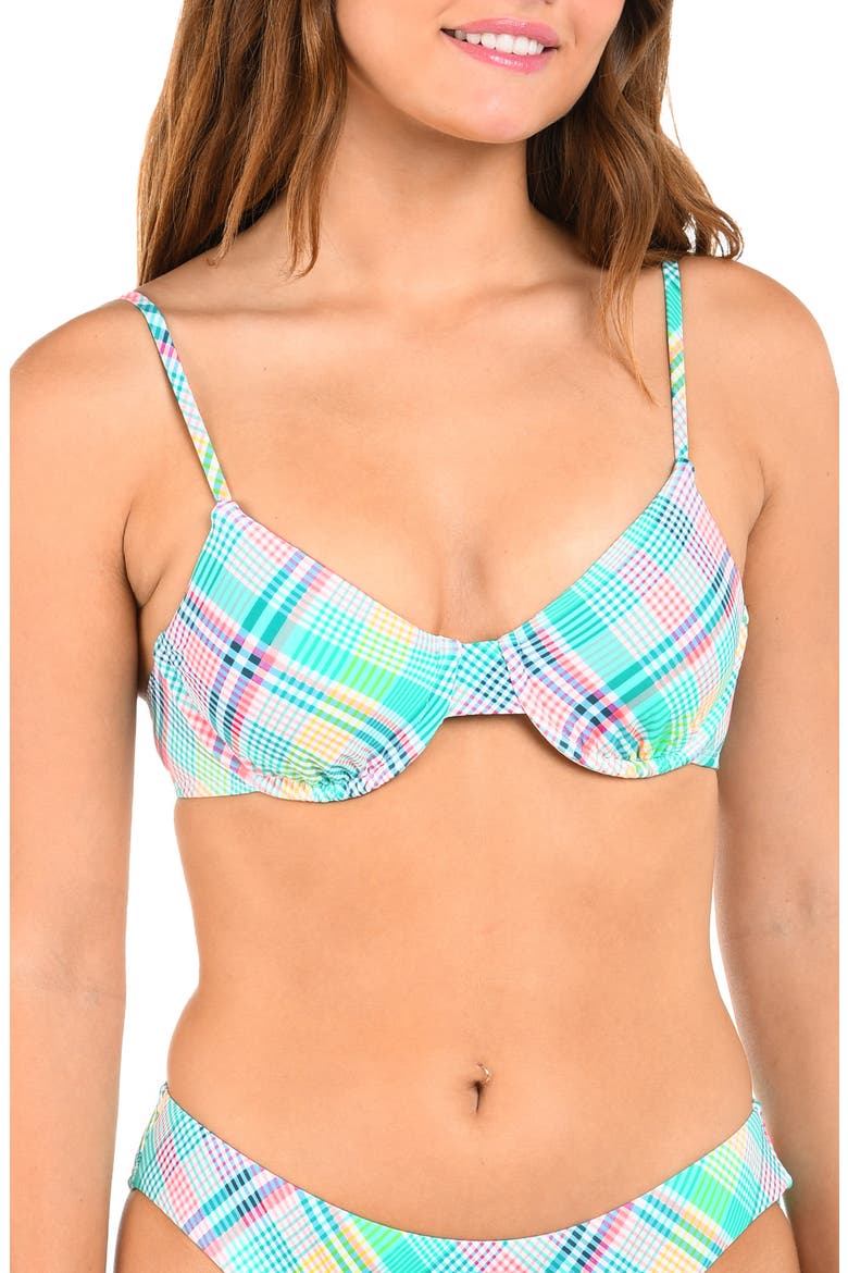 Schools Underwire Bikini Top, Main, color, BLUE/ GREEN MULTI