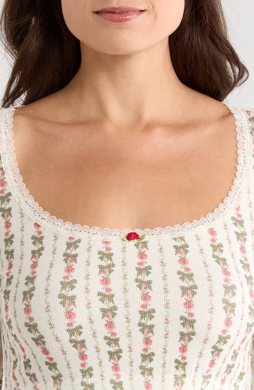 Kilo Brava Print Flare Leg Pajama Pants In White